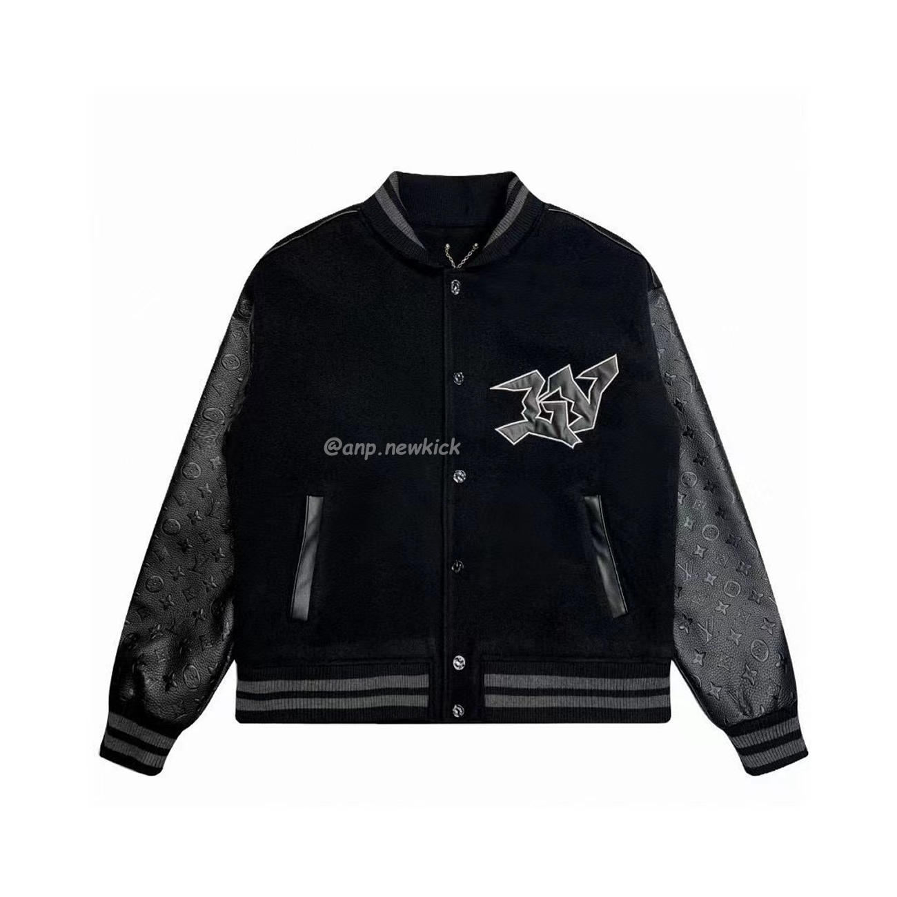 Louis Vuitton Dark Clown Reversible Men Panel Leather Baseball Jersey (1) - newkick.app